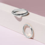 14k white gold unisex rings set for couple