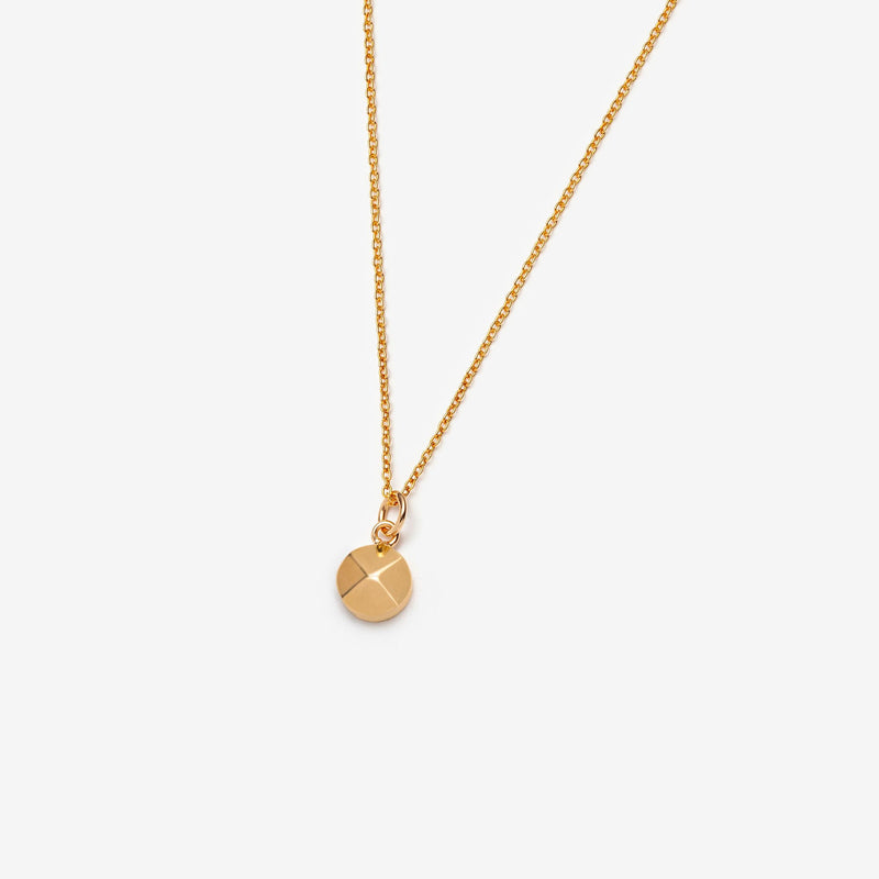 Gold necklace with a small round pendant-Canada