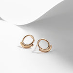 Gold plated circle earrings stud