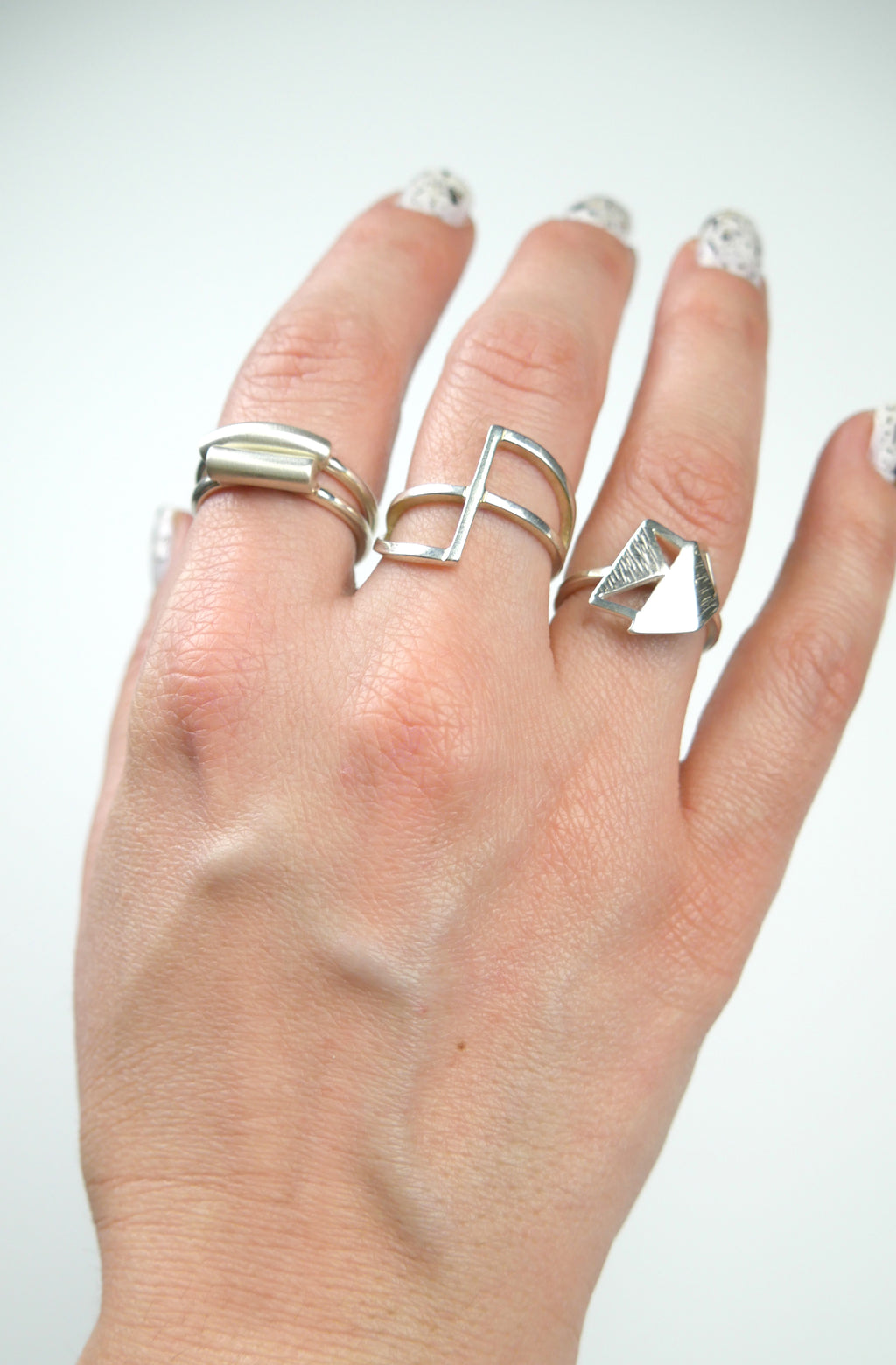 Straight line, minimalist sterling silver ring