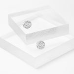 Sterling silver hammered flat circle studs