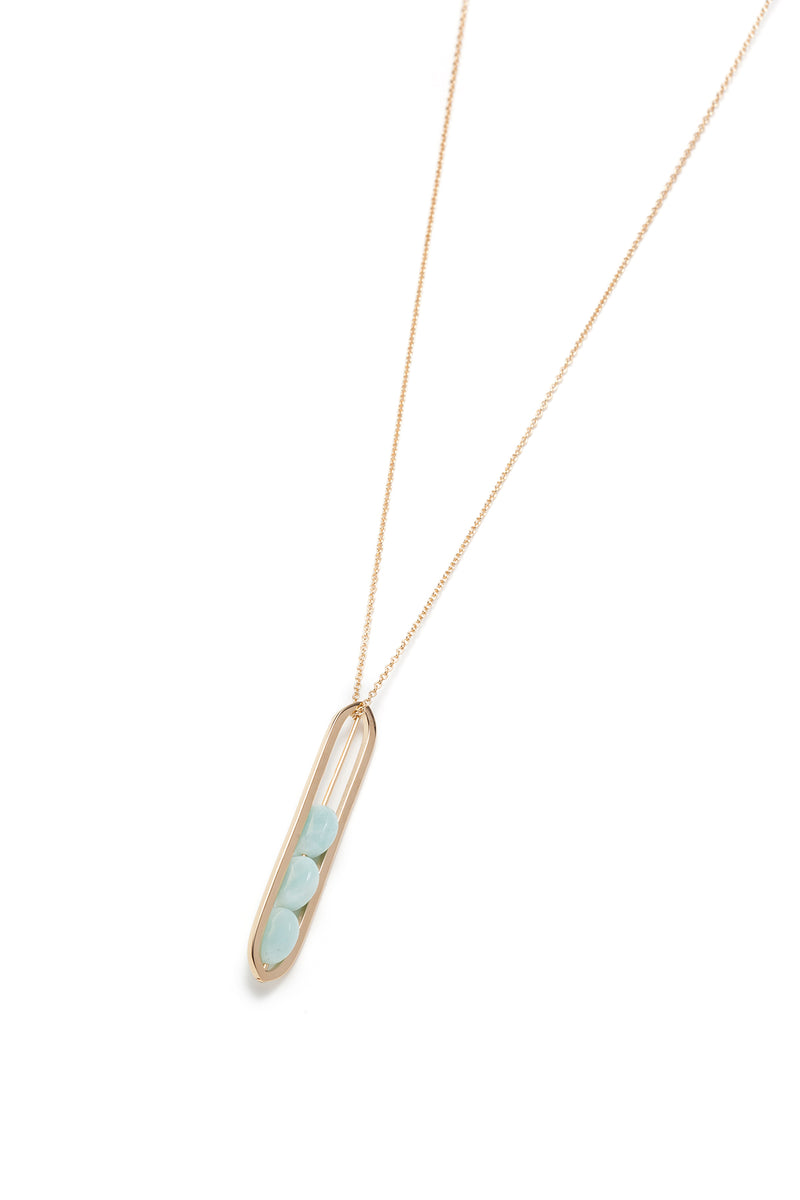 Lucia, Long blue amazonite necklace